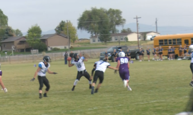 Brady Power throws it downfield for a Dietrich touchdown as the Blue Devils win 34-24.