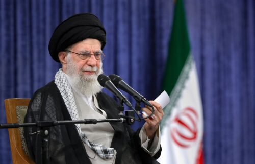 Iran's Supreme Leader Ayatollah Ali Khamenei speaks during a meeting in Tehran